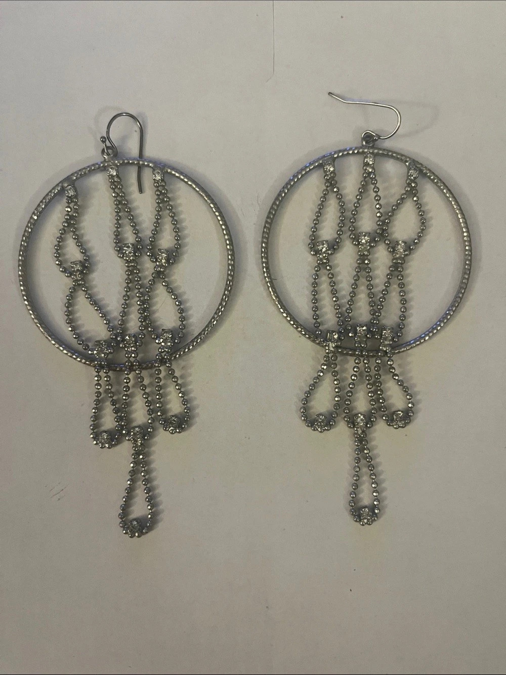 Silver-Tone Statement Drop Earrings